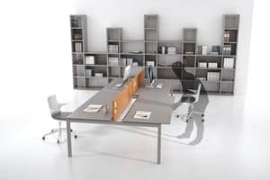 Italo comp.2, Operative tables suited for modern office, bridge legs