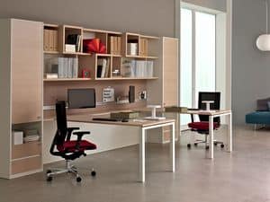 Workwall Asterisco In, Equipped library for office, with storage columns