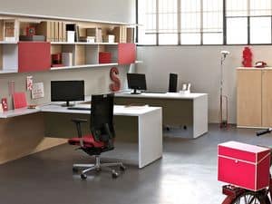 Workwall Loop In, Workstations with wall units, for operational offices