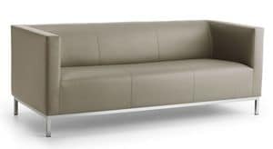 Argo 03, Linear sofa 3-seat, chromed steel base