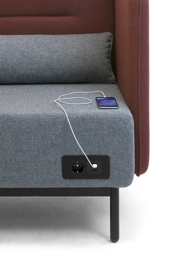 Around USB sofa, Modular sofa with electrification with USB sockets