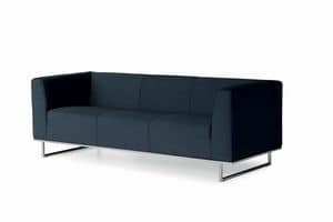 CHIC sofa, Leather sofa, for office and waiting room, can be equipped with battery charger for smartphones and writing table