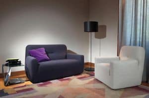 Clubina Contract sofa, 2 seaters sofa for waiting areas, leather or fabric covering