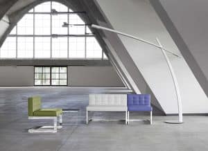 DISEGUALE DI2 DI3, Linear padded sofa, quilted, for waiting rooms