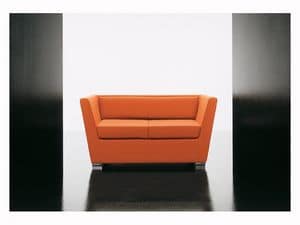 Double 2p, Soft sofa, with aluminum feet, for waiting room