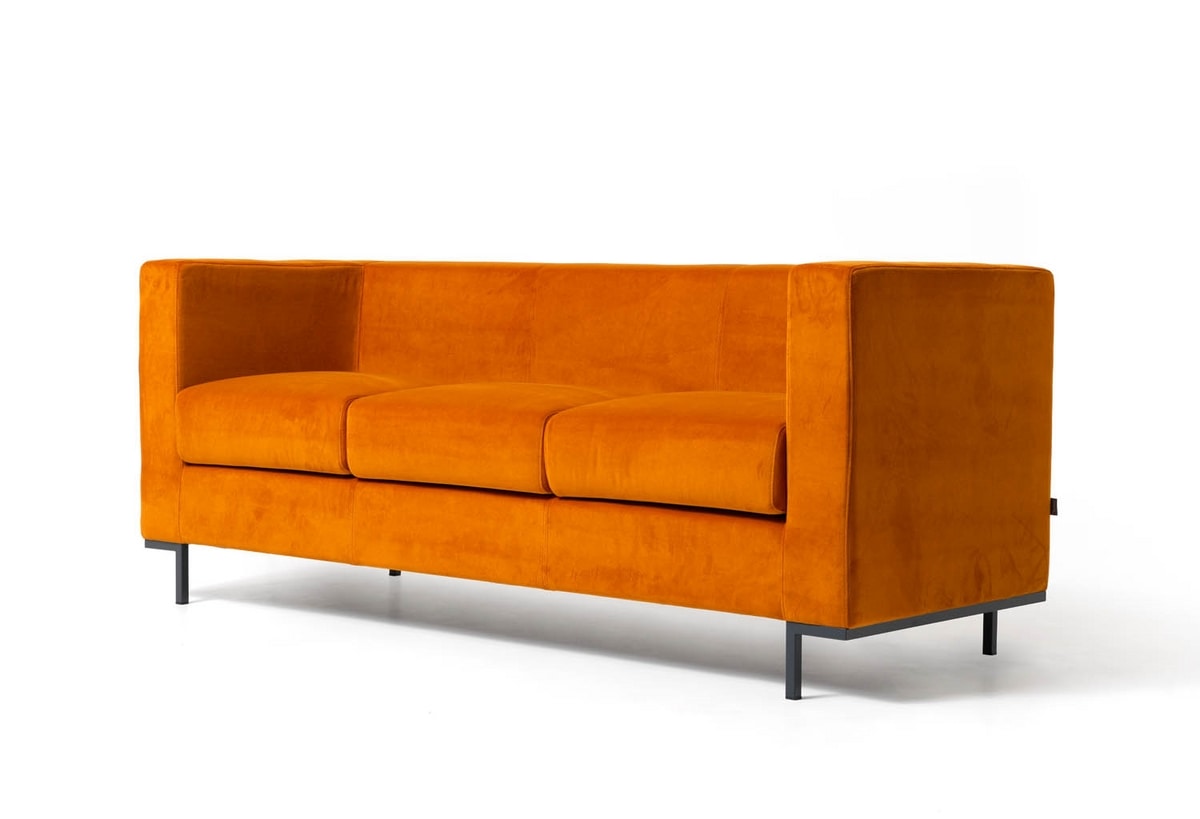 Hall 3p, Sofa for modern lounges areas, with aluminum feet