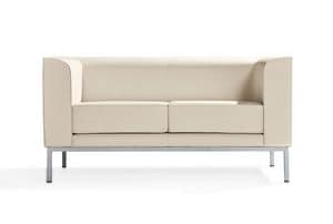 Korall, 2 seater sofa with painted aluminum feet