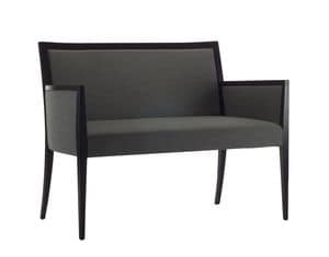 Project sofa 01, Modern sofa for offices, upholstered, in solid wood