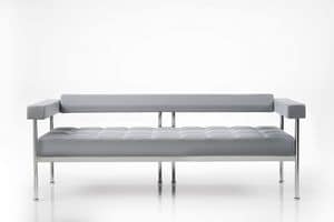 Qubiq 3p, 3 seater sofa for waiting areas, visible structure