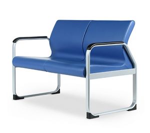 ONE 402 A, Sofa with metal base, ideal for waiting rooms