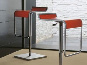 Ship SG CU, Linear metal barstool with footrest, for bars