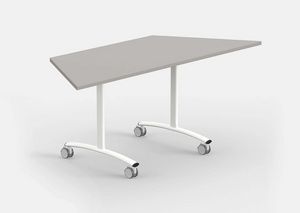 Archimede AT, Table on wheels with folding, modular trapezoid top