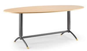 KOMBY 947, Table with lacquered metal base, laminate top