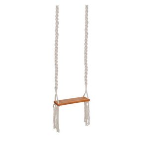 Macram 08C3, Outdoor suspended seat, in rope and wood