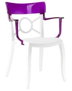 1709, Modern chair made of colored plastic, with armrests