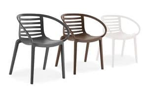 1713, Plastic chair for outdoor, backrest with slats