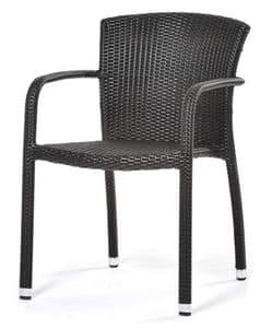 Cafeplaya armchair, Cheap armchair in woven plastic, for gardens