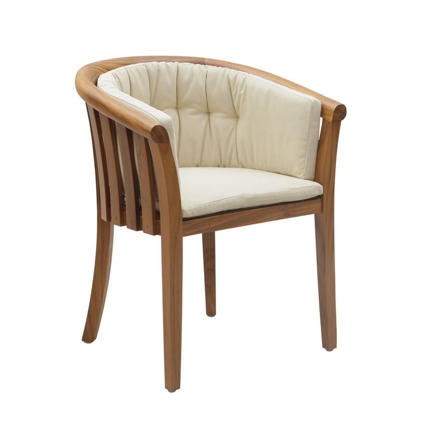 Georgetown 0349, Very comfortable armchair in teak and fabric