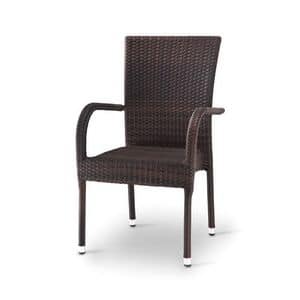 Giada 2, Woven chair with armrests, for Ice Cream & Bar