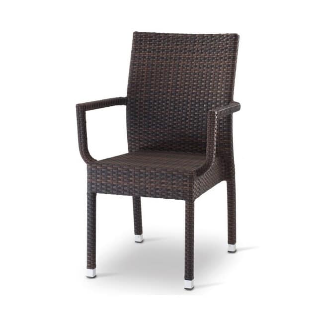 Giada 3, Chair with armrests, woven polyethylene covering