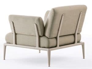 Joint Armchair, Armchair in painted aluminum, padded with polyurethane