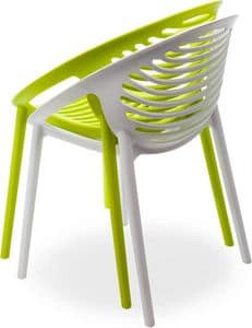 Klint, Stackable armchair in polypropylene for outdoors