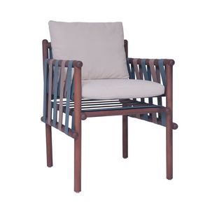 Lignes 03B8, Outdoor armchair with teak wood structure