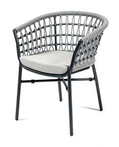 NODO PT, Outdoor armchair, in painted aluminum and weaving