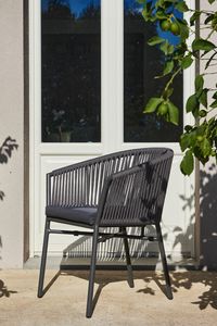 OPERA, Outdoor armchair in metal and rope