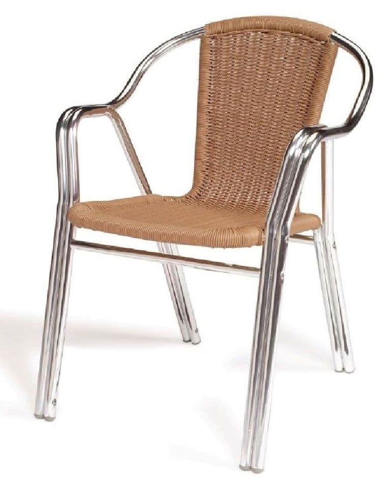 PL 412, Modern chair with woven seat, for outdoors
