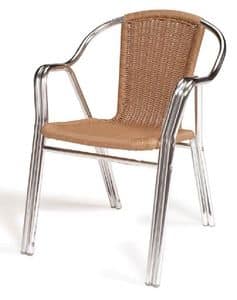 PL 412, Modern chair with woven seat, for outdoors