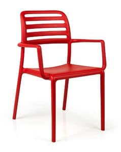 PL 7002, Plastic chair with arms suited for outdoors