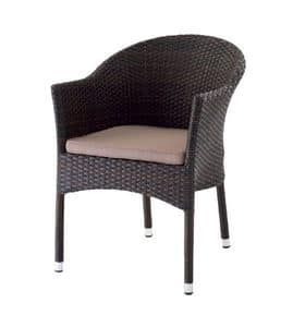 PL 776M, Modern armchair in woven PVC, for bars