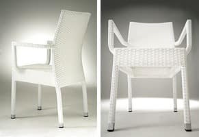 PL 900, Modern stackable chair with armrests, for ice cream parlors
