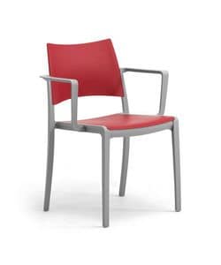 Staky, Stackable chair with seat and backrest in polypropylene