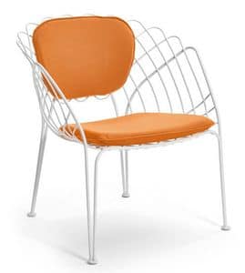 Swirl armchair, Armchair in painted steel, for outdoor use