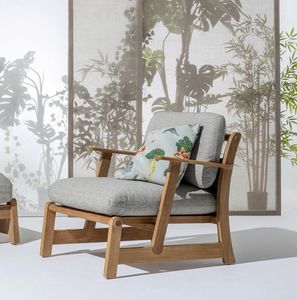 Bhumi 03C6, Armchair in natural teak wood