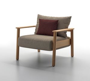 ELIO P, Outdoor armchair, teak wood structure