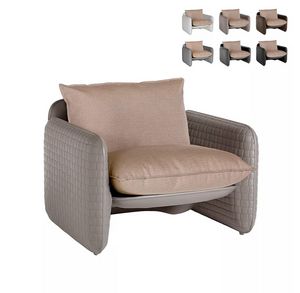 Modern design lounge armchair leather texture indoor and outdoor SLIDE Mara SD MAA075, Polyethylene armchair, indoor and outdoor