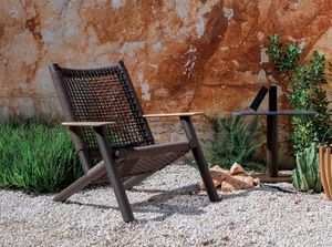 SAHARA P, Outdoor lounge armchair, with woven rope