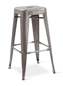 2091, Stool made of galvanized colored metal, for outdoor