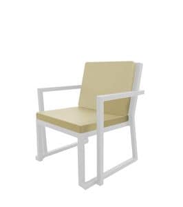 Bell - PL, Aluminum armchair suitable for outdoors