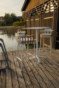 DREAM SG, Outdoor stool with teak slats