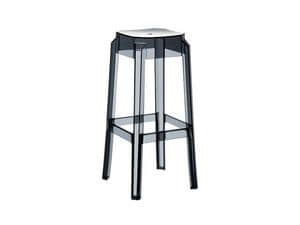 Febe 75, Stackable stool made of plastic, lightweight and durable