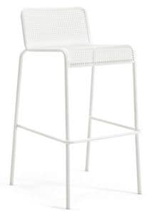 Kenny stool, Barstool for bars, in perforated metal, various colors