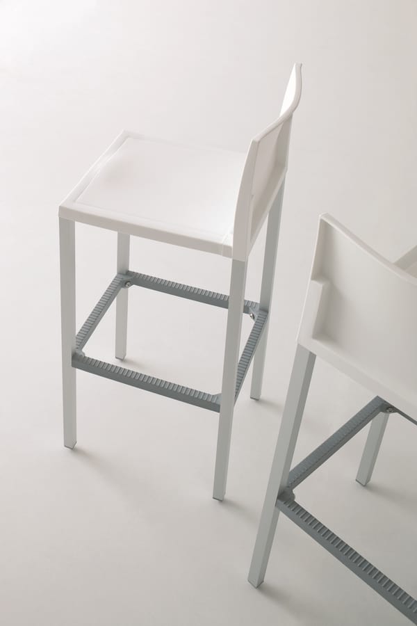 Liberty H75, Lightweight barstool in aluminum and polymer for hotel