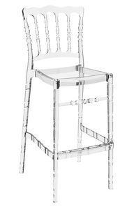 Napoleone 75, Transparent polycarbonate stool, for bars