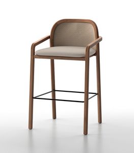 NARA SG, Outdoor teak stool, with removable seat cushion cover