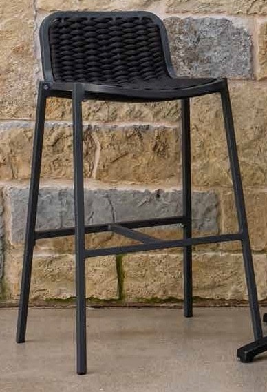 NIDA SG, Stool in aluminum, with rope weaves