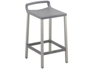 Ofer 60, Modern stool aluminum and polypropylene, for pubs
